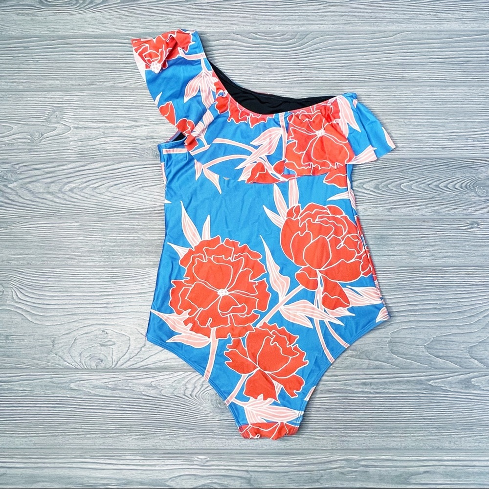 Mister Zimi One Shoulder Floral Swimsuit 8 NWOT - Picture 4 of 5